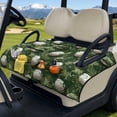 thumbnail image 2 of COEQINE Bag-Style Foldable Golf Cart Seat Cover, Compact Carry Design with Handle, Universal 51.2"x30.3" for Most 2-Seaters, Quilted Polyester, 4 Front Pockets, Golf Ball Green Camo, 2 of 8