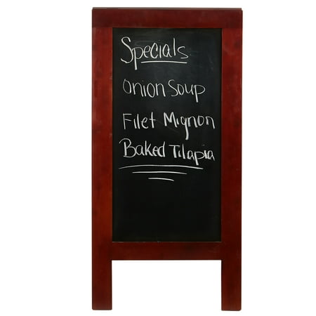 Mind Reader 40X20 Free Standing Chalkboard Restaurant Sign, Wooden Chalkboard Display, Freestanding Heavy-Duty A-Frame Chalkboard, Brown
