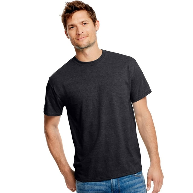 Hanes Mens X-Temp Fresh IQ Tri-Blend Performance Tee, XL, Slate Heather