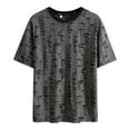 thumbnail image 1 of Hiiyo T-Shirt Déchiré pour Hommes à Manches Courtes Col Rond, Gris, 1 of 3