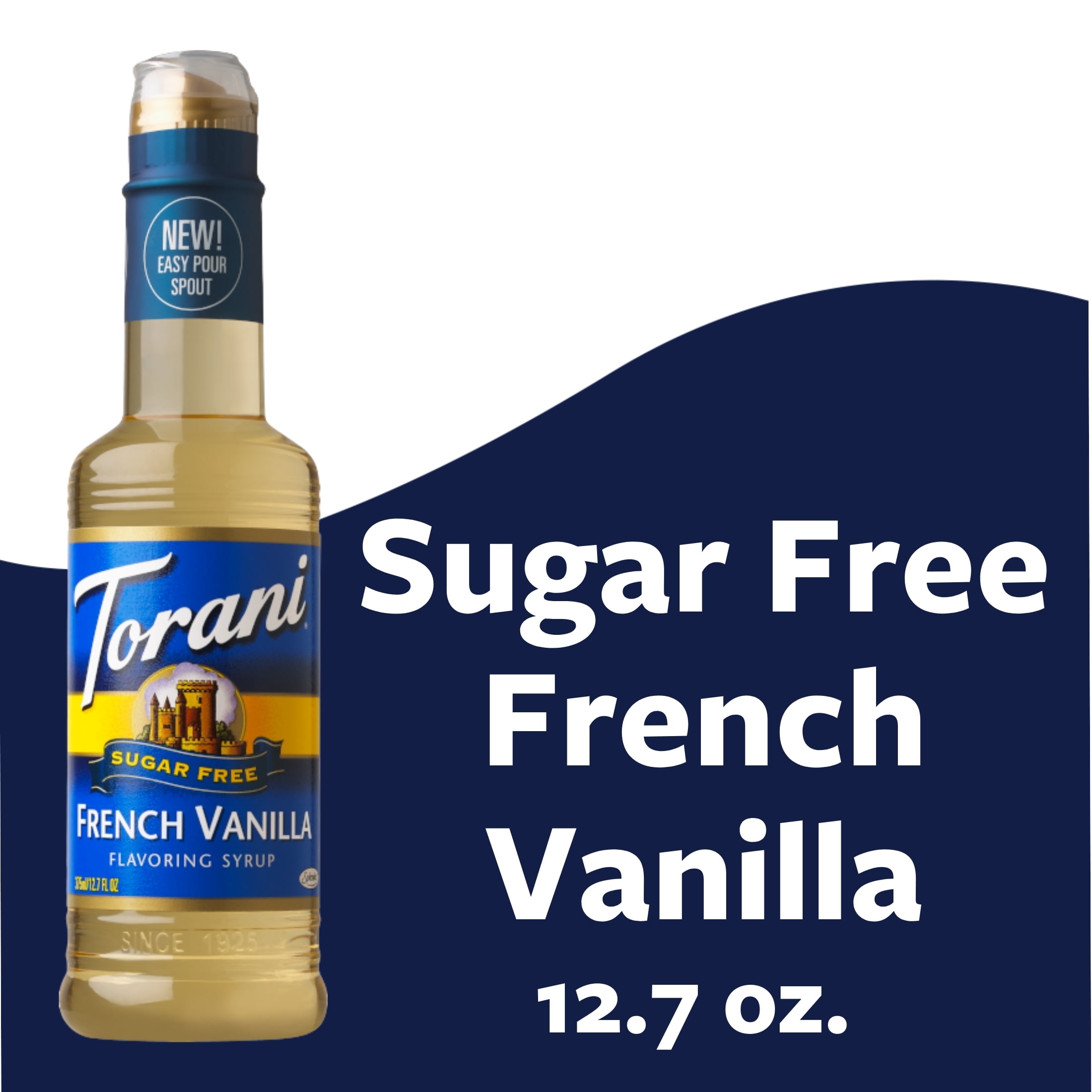 Torani Sugar Free French Vanilla Syrup, Zero Calorie, Authentic Coffeehouse Syrup, 12.7 oz