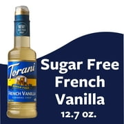 Torani Sugar Free French Vanilla Syrup, Zero Calorie, Authentic Coffeehouse Bottled Syrup, 12.7 oz