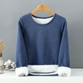 thumbnail image 2 of Kaemgyyd Women's Pajama Tops Soft Comfy Winter Warm Sherpa Lined Shirt Solid Crewneck Sweatshirt Pullover Loungewear, 2 of 3
