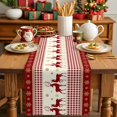 thumbnail image 4 of Table Runner 90 Inch Long - Christmas Elk Xmas Gold SnowflakeDecorative Table Scarf,Red Buffalo PlaidDining Table Runners for Wedding Party Kitchen Dining Tables, 4 of 9