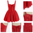 thumbnail image 5 of IBTOM CASTLE Women's Casual Corset Mini Dress Spaghetti Straps Backless Lace up Low Cut Ruffle Short Sundress L Red, 5 of 9