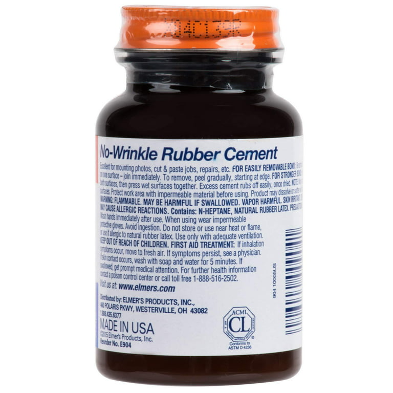 Elmers No-Wrinkle Rubber Cement With Brush (904) - Pack of 6 
