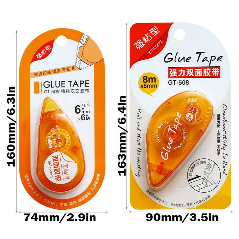 Mini Double Sided Adhesive Roller Tape Glue Tape Dispenser Sticks  Scrapbooking Decor For School Office Supplies Orange A