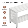 thumbnail image 6 of Ktaxon 39.3in Preserved Flower Storage Metal Back Bench for Patio Garden Seating with 2-Tier, White, 6 of 11