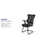 thumbnail image 5 of Emma + Oliver Designer Black Mesh Sled Base Side Reception Guest Chair with Adjustable Arms, 5 of 15