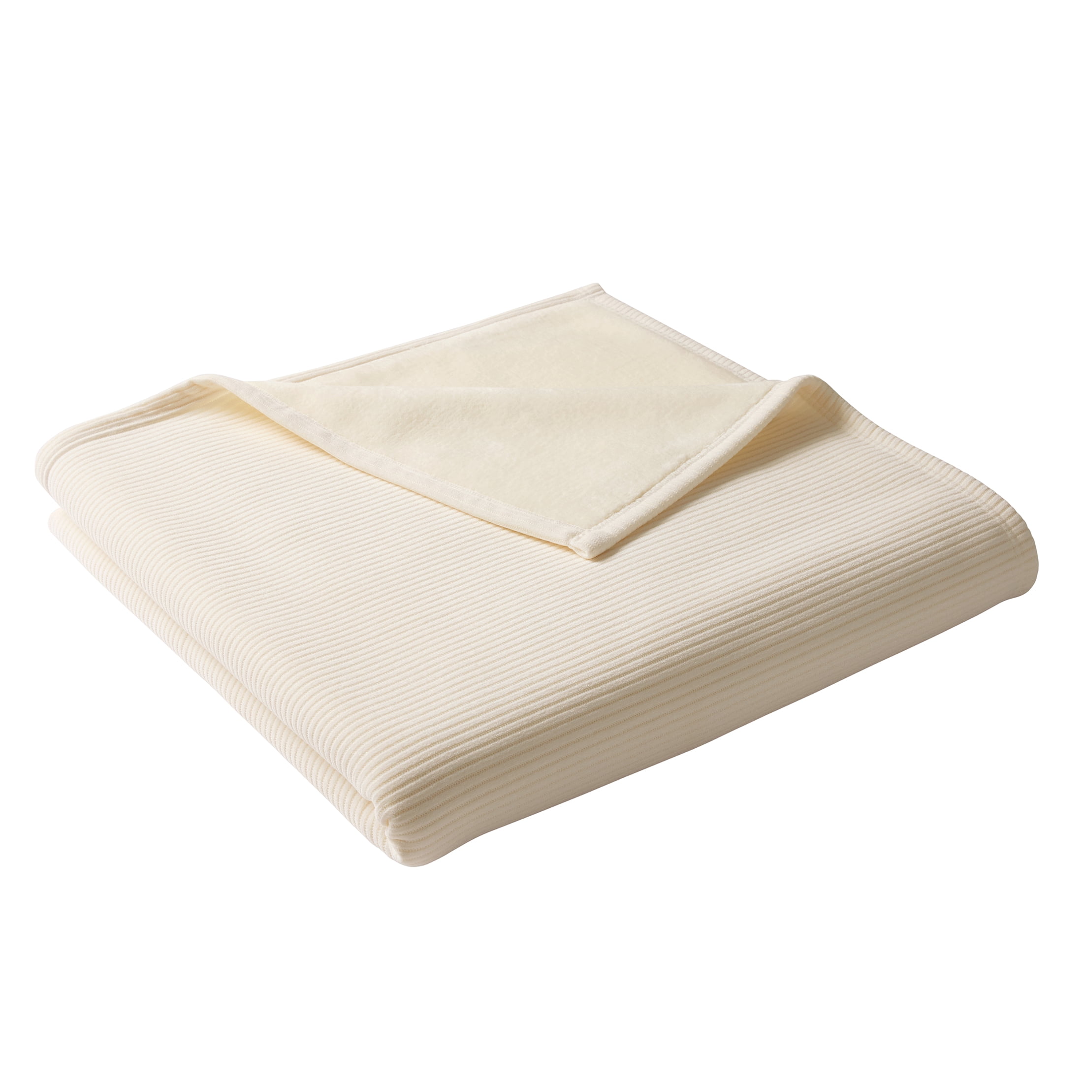 Better Homes & Gardens Chenille Reverse to Plush Bed Blanket, Vanilla Dream, King, 108 in x 92 in