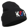thumbnail image 4 of South Korea KOR Flag Embroidered Long Beanie - Black OSFM, 4 of 5