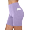 thumbnail image 5 of QATAINLAV Woman Biker Shorts Tummy Control Fitness Athletic Yoga Shorts Workout Running Tennis Short Pants with Pockets Purple S, 5 of 6