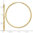 thumbnail image 2 of 14k Solid Yellow Gold 1.5mm Polished Round Endless Hoop Earrings 40x40mm Wide 1.5mm Thick Hoop Earring for Women, 2 of 2