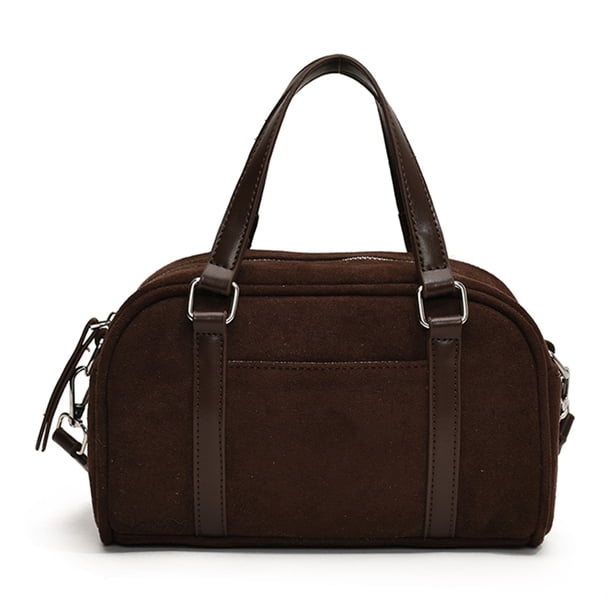 Bolso Hombro Gamuza para Mujer Con Correa Ajustable Boston Tote Bag El (café)