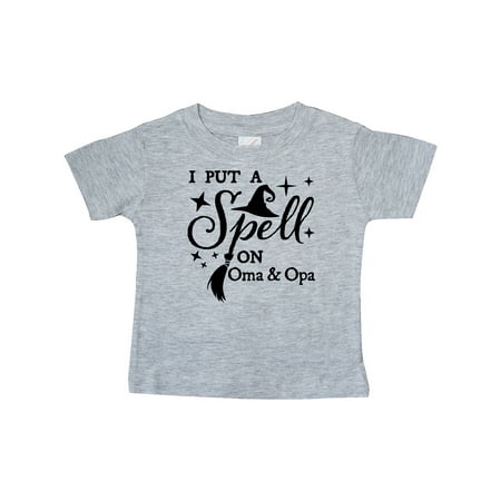 

Inktastic I Put a Spell on Oma and Opa Witch Hat and Broom Gift Baby Boy or Baby Girl T-Shirt