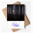 thumbnail image 1 of Night Dark Forestry Science Nature Scenery Welcome Back Greeting Cards Envelopes Blank, 1 of 3