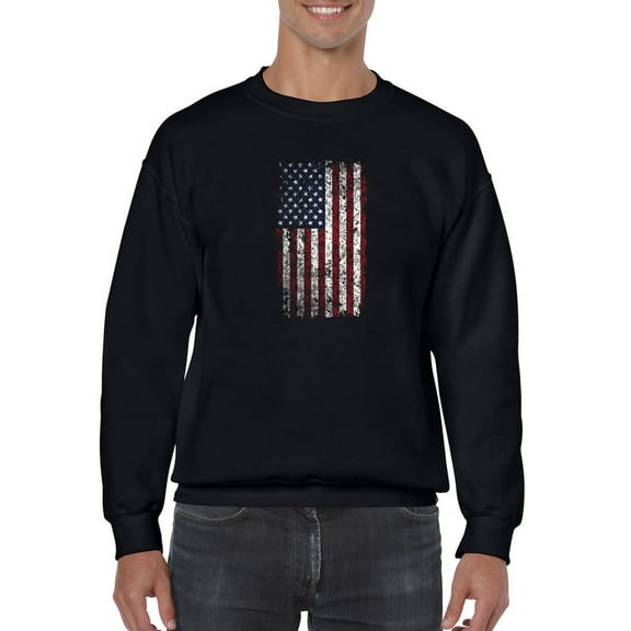 United States Flag Scratched Sweatshirt Men -GoatDeals Designs, Male 4X-Large