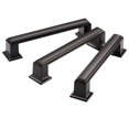thumbnail image 4 of Paquete de 4 manijas negras mate para gabinetes: manijas cuadradas para gabinetes, tiradores negros resistentes para cajones para puertas de armarios, cajones de tocador, 4 of 5