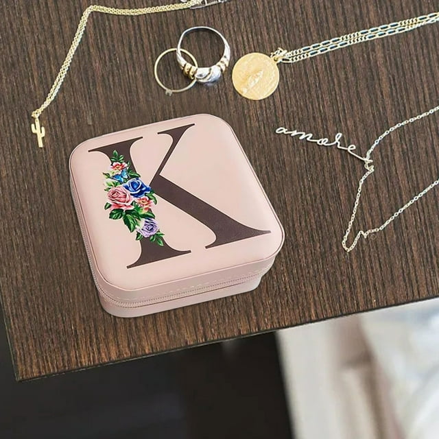 Sokhug Velvet Jewelry Box with Mirror, Compact Organizer with Multiple Compartments for Rings Earrings Necklaces Travel Storage