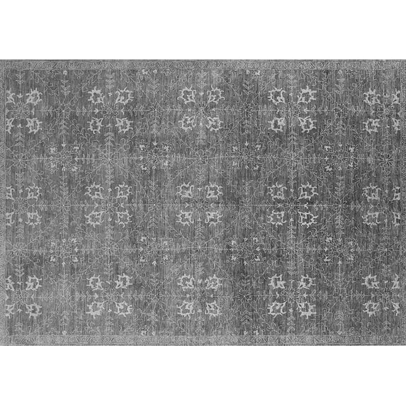 Ahgly Company Indoor Rectangle Oriental Gray Industrial Area Rugs, 6' x 9'