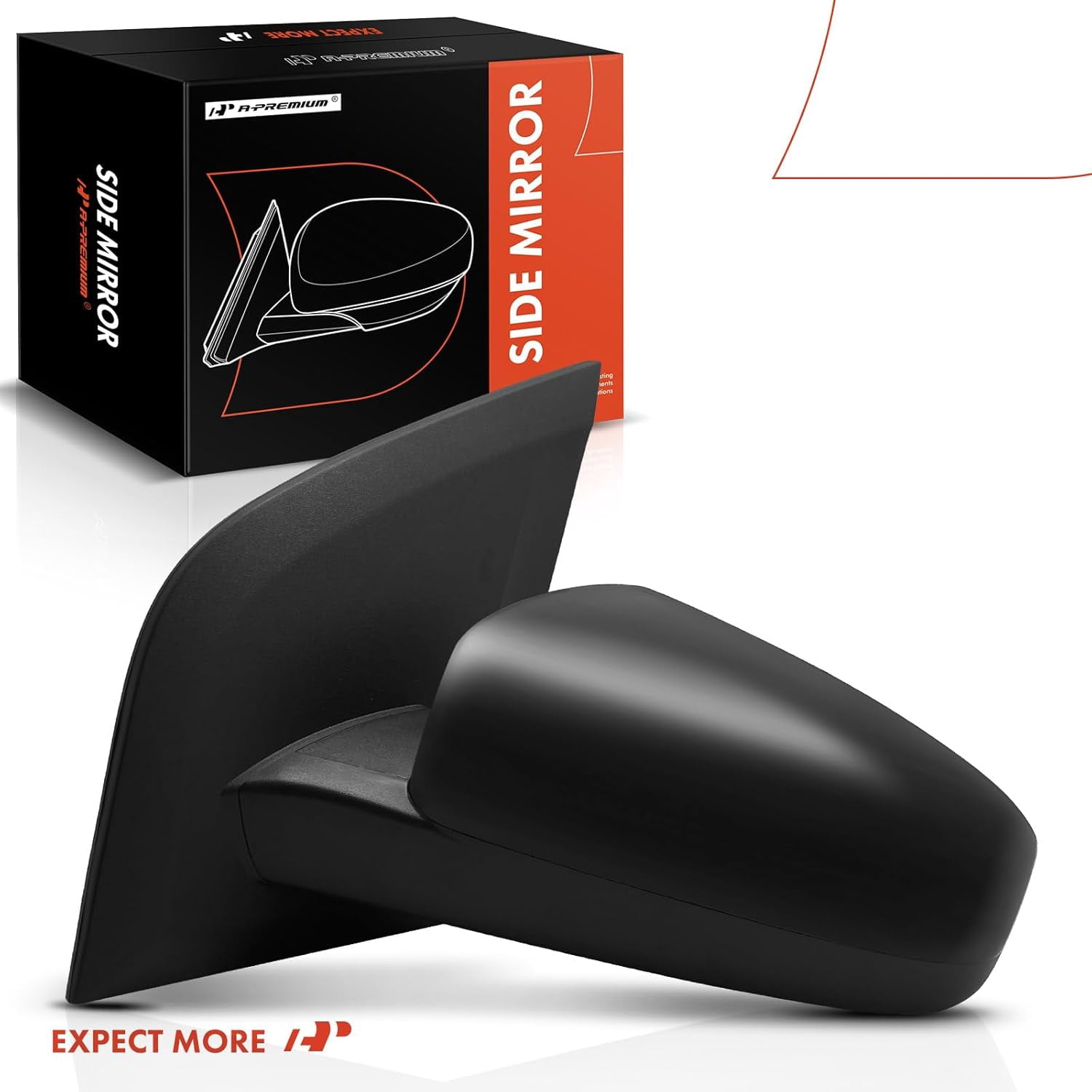 A-Premium Driver Side Manual Door Mirror - Compatible with Nissan Sentra 2007-2012 - Non-Heated Manual Folding Black Outside Rear View Mirror - Replace# 96302ET00E