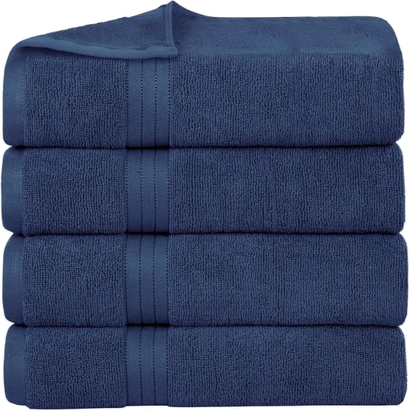 Bliss Casa Bath Towel Set 27 x 54 Inch (4 Pack) - 600 GSM 100% Combed Cotton Quick Drying Highly Absorbent Thick Bathroom Towels - Soft Hotel Quality for Bath and Spa