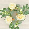 thumbnail image 6 of PEONAVET Candle Wreath Rose Candle Wreath Artificial Silk Flower Ring Leaf Candle Wreath Wedding Valentine Day Party Table Candlestick Decorations, 6 of 6