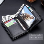 Leather Men Wallet RFID Genuine Leather 15 Card Slots Wallet Credit Card Holder