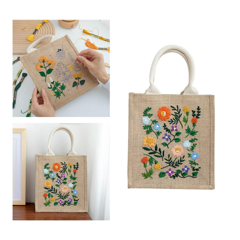 Embroidered Golden Bag Diy Material Bag Handmade Customized - Temu
