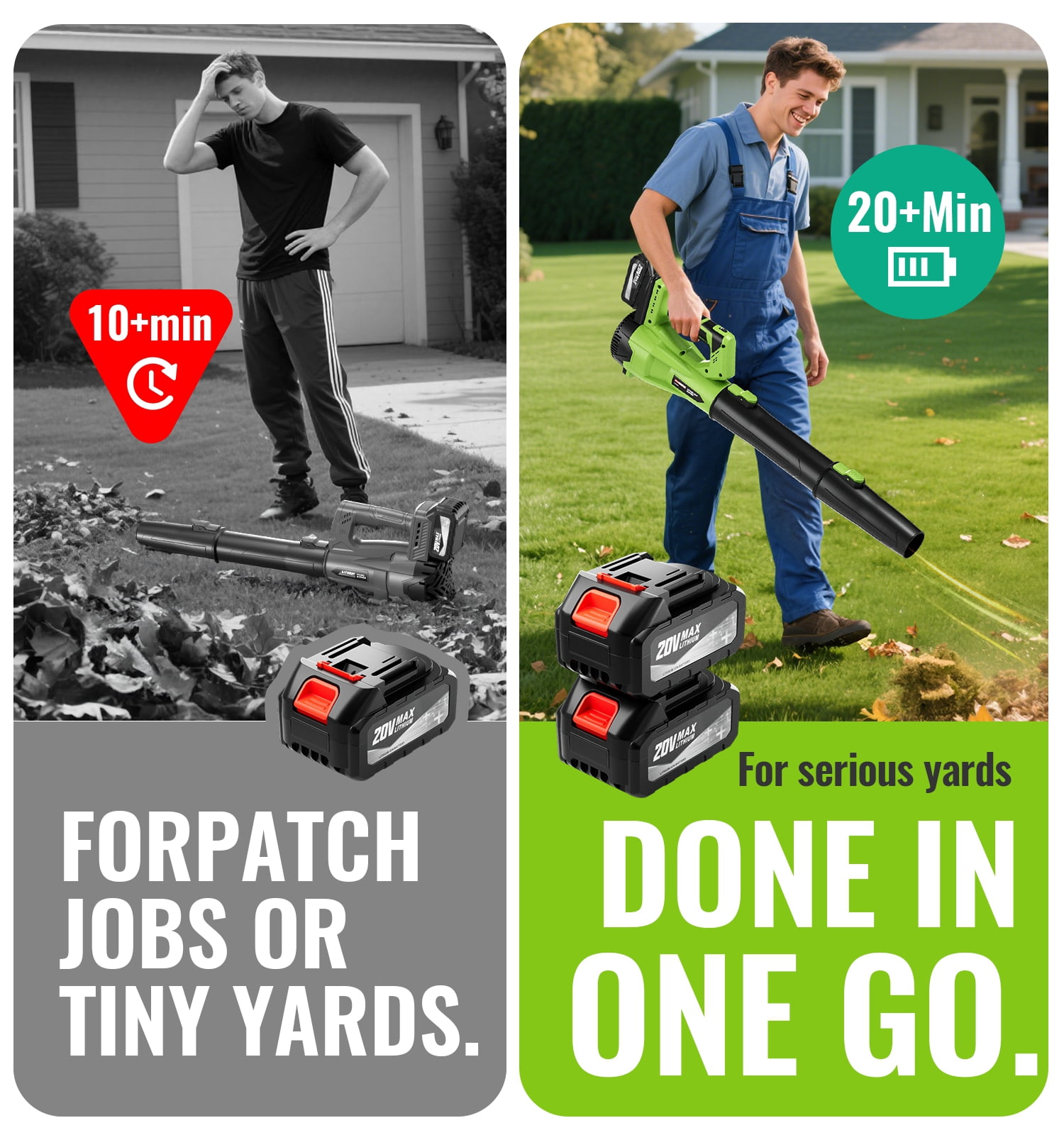 Green adjustable speed Cordless Leaf Blower