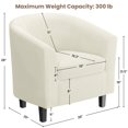 thumbnail image 4 of Yaheetech Corduroy Fabric Barrel Chair for Living Room Bedroom, Beige, 4 of 9