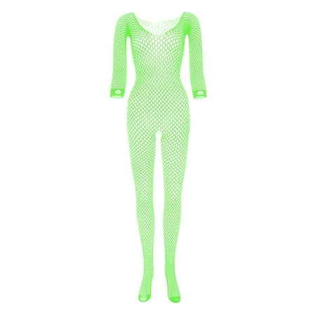 Women s Lingerie Crotchless One Piece Sexy Crotchless Lingerie for Women Fishnet Bodysuit One Size