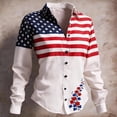 thumbnail image 2 of IMENGL Women's Casual 250Th Anniversary National Flag Blouse Patriotic American Flag Shirt Beige XXXL, 2 of 3