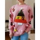 thumbnail image 5 of Suéteres de punto de jacquard con diseño de árbol de Navidad de color para mujer, decoración tridimensional, cuello redondo, manga larga, suéter para mujer, nuevo, 5 of 5