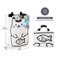 thumbnail image 2 of Yayeee Freestanding Laundry Hamper with Handle Collapsible Large Storage Basket for Clothes, White Chubby Cat, 2 of 7