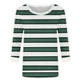 thumbnail image 4 of Fancifize Women Striped Tops 3/4 Sleeve Crew Neck Blouse Color Block Shirt Casual Loose Fall Fashion Outfits, 4 of 5