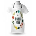 thumbnail image 4 of Thank You Apron, Dotted Typography and Floral and Leafage Wreath on Plain Backdrop, Unisex Kitchen Bib with Adjustable Neck for Cooking Gardening, Adult Size, Multicolor, by Ambesonne, 4 of 4