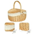 thumbnail image 3 of HONMEET Lidded Storage Basket Wicker Basket with Lid Light Brown Rectangular 1Pcs, 3 of 8