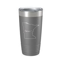 Minnesota Tumbler Home State Travel Mug Insulated Laser Engraved Map Coffee Cup 20 oz Dark Gray