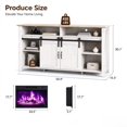 thumbnail image 2 of SESSLIFE 58" Fireplace TV Stand for TVs up to 65", Farmhouse Entertainment Center with Electric Fireplace, Sliding Barn Doors and Storage Cabinets, Washed White, 2 of 8