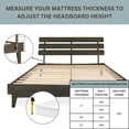 thumbnail image 5 of Dalen 45" King Bed Frame, Adjustable Headboard, Mid-Century, Solid Wood, Mocha, 5 of 21
