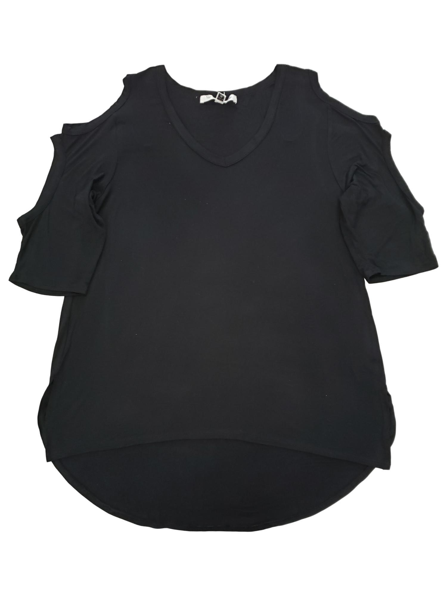 black cold shoulder shirt
