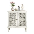 thumbnail image 5 of GVN Vintage Hollow-Carved Accent Cabinet with 2 Doors and Floral Design, Display Storage Sideboard with Adjustable Shelf for Living Room, Antique Grey White, 5 of 9