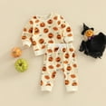 thumbnail image 2 of Baby Boy Girl Halloween Outfits Long Sleeve Shirts Pumpkin Sweatshirt Tops and Pants Set Toddler Infant Fall Winter Clothes, 2 of 7