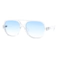 thumbnail image 2 of Unisex Retro Fashion Sunglasses Flat Top Racer Aviator Translucent Clear, Blue, 2 of 4