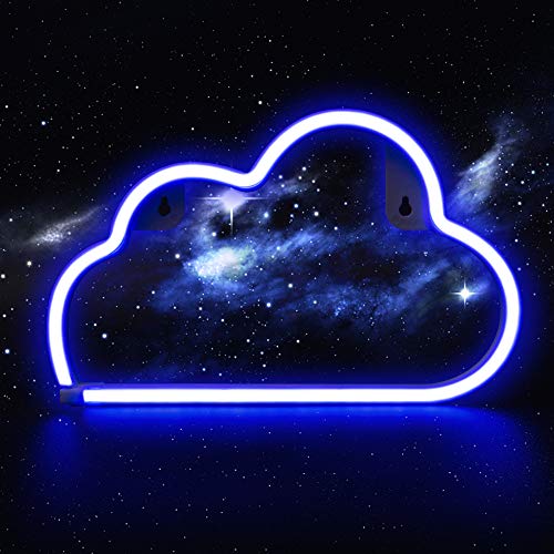 Cloud Light Halloween Decoration Neon Sign for Aesthetic Room Decor Blue Led Signs Cloud Neon Lights for Bedroom Neon Signs for Wall Decor Teen Girls Christmas Wedding Party 
