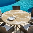 thumbnail image 6 of Light Brown Coastal Starfish Round Tablecloth 36-44 Inch Round Fitted Table Cloth with Elastic Edge, Nautical Summer Beach Ocean Waterproof Table Cover Protector for Outdoor Picnic Party Dining, 6 of 9