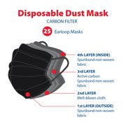 Premier Paint Roller Dust Face Mask 4-Layer Carbon Filter (Black) (25 Pack)