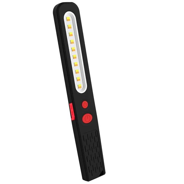 Luz de trabajo LED recargable, 2 en 1, luz de inspección de luz combinada de doble color y luz de antorcha LED con doble imán para garaje automático, taller, camping D ACTIVE Biensenido a ACTIVE