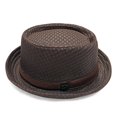 thumbnail image 4 of FKMJH Unisex Breathable Mesh Fedora Hat Summer Wide Brim Sun Beach Panama Hat Packable Lightweight Short Brim Adjustable Travel Hat Coffee,One Size, 4 of 7